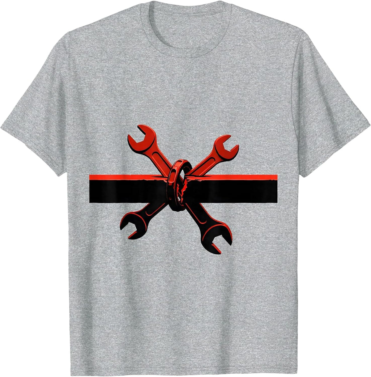 Men's Broken Drive Shaft Mechanic Oilfield Worker Patriotic T-Shirt - Heather Grey