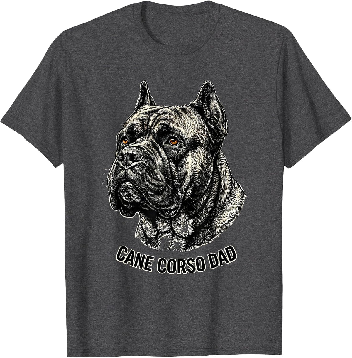 Men's Cane Corso Dad Bold Italian Mastiff Dog Lover Gift T-Shirt - Dark Heather Grey