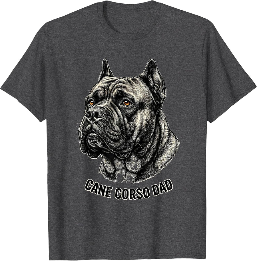 Men's Cane Corso Dad Bold Italian Mastiff Dog Lover Gift T-Shirt - Dark Heather Grey