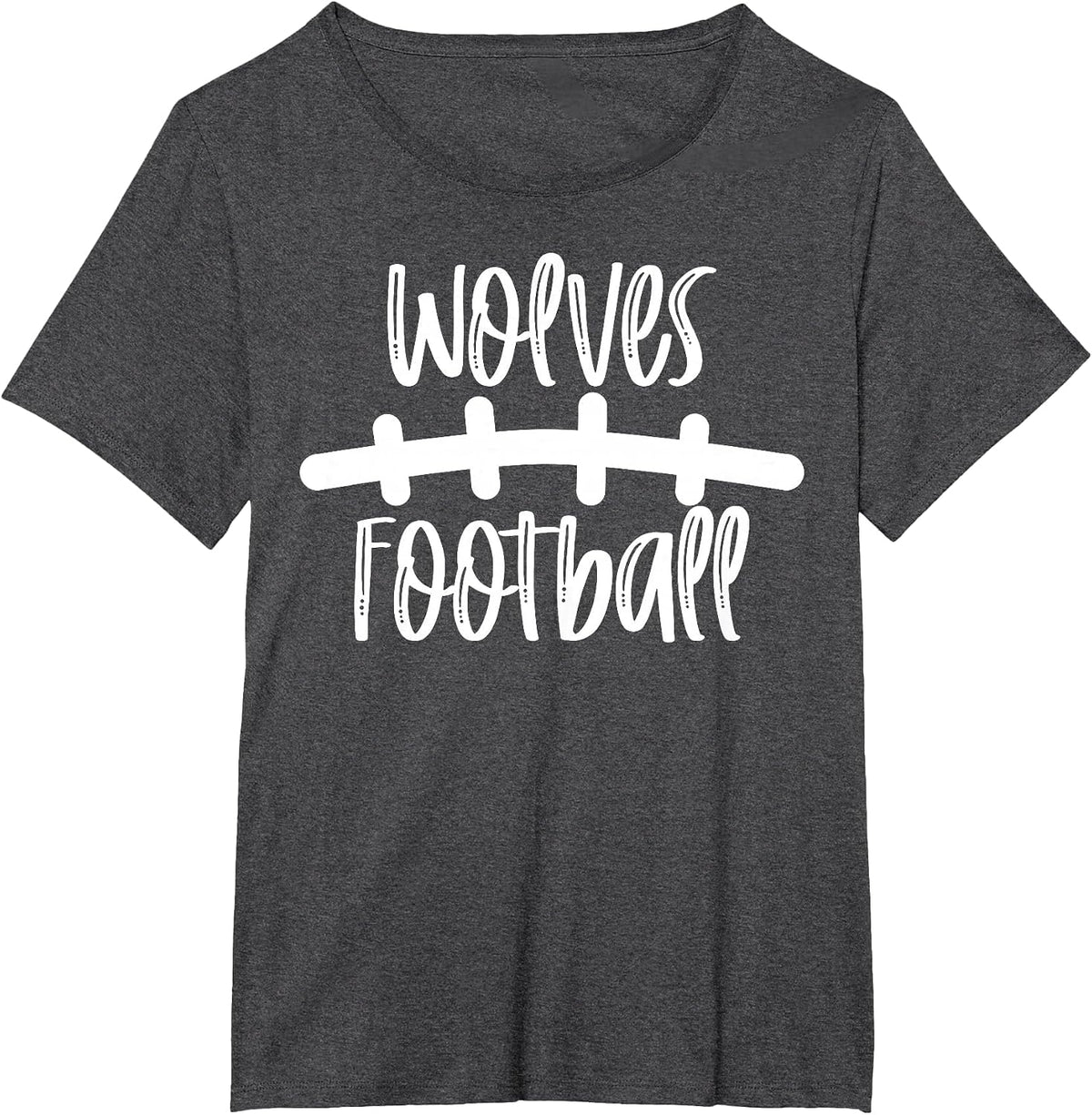 Wolves Football School Spirit Team Mascot Game Night T-Shirt - Dark Heather Grey