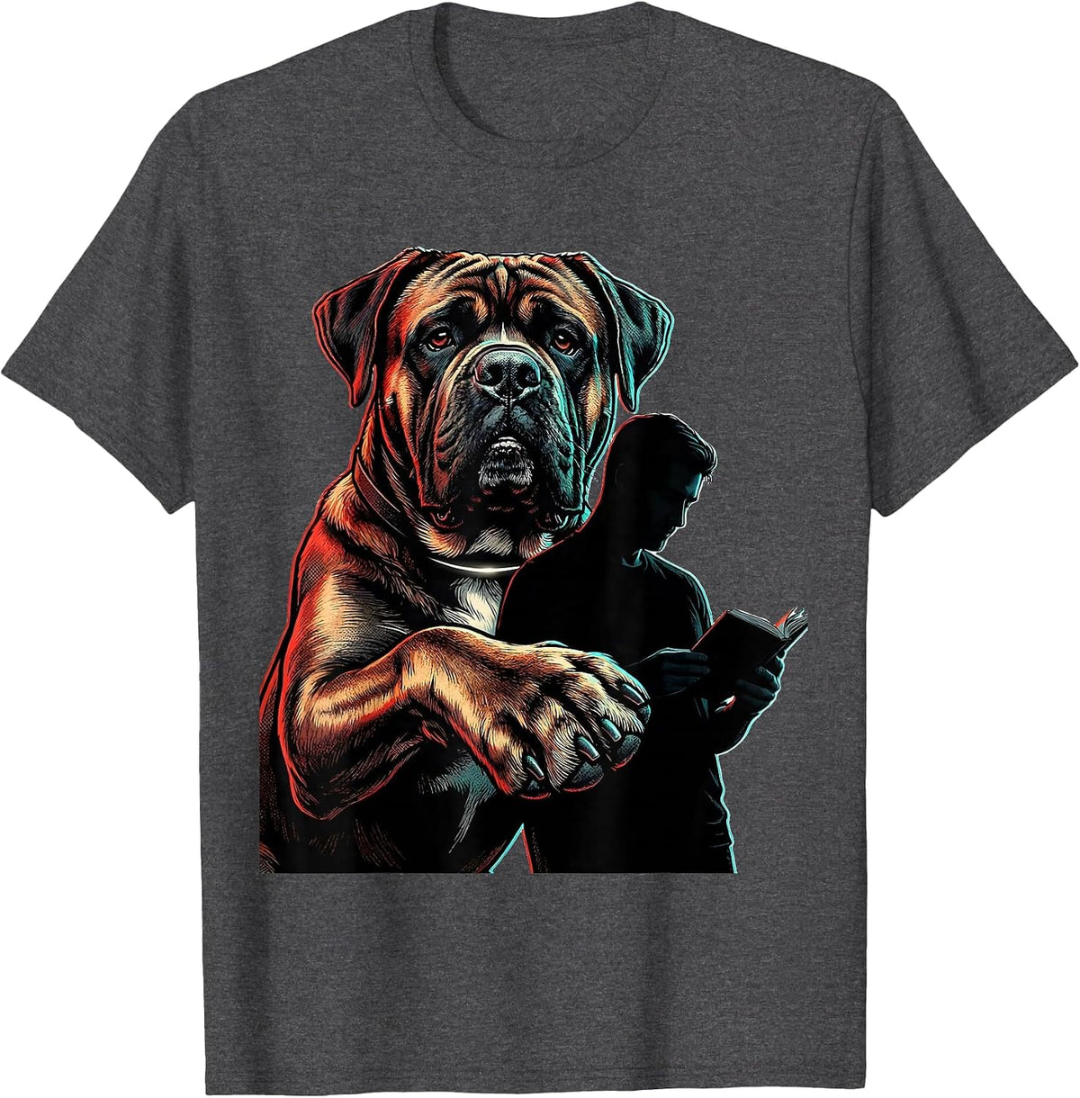 Men's Cane Corso Owner Pop Art Dog Dad Humor T-Shirt - Dark Heather Grey