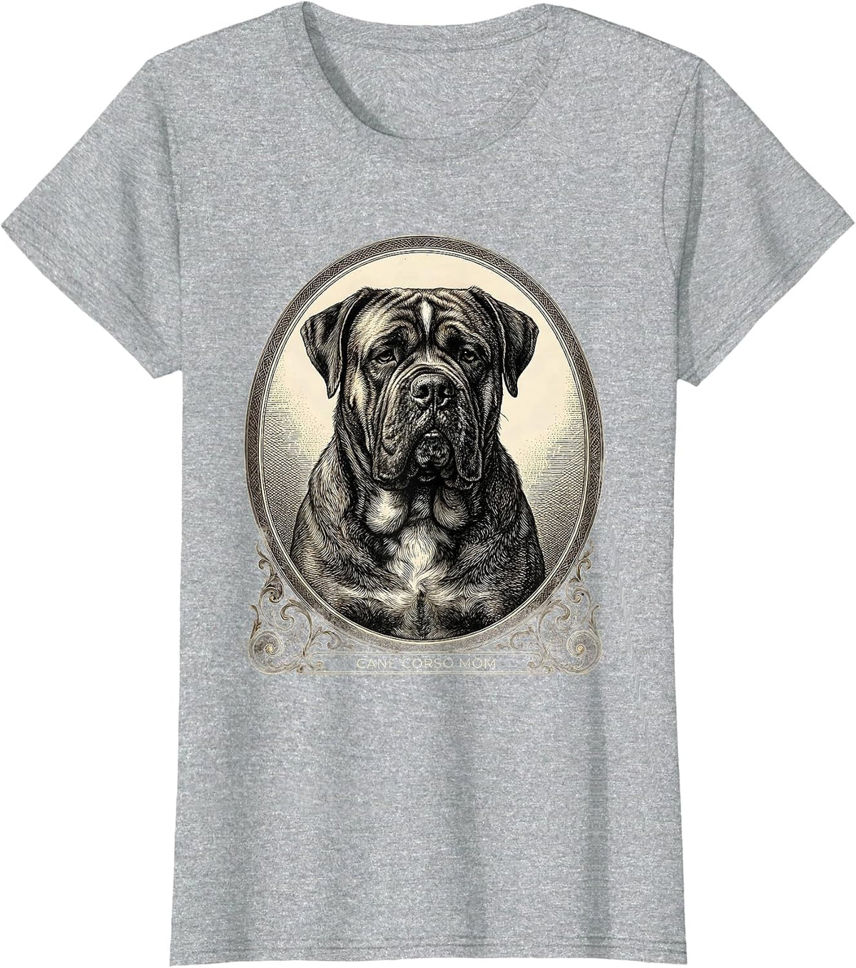 Women's Cane Corso Mom Sentimental Dog Owner Pride Crosshatch T-Shirt - Heather Grey