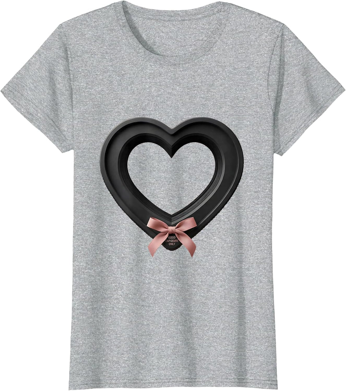 Good Exposure Only Cute Radiology Tech Coquette Bow T-Shirt - Heather Grey