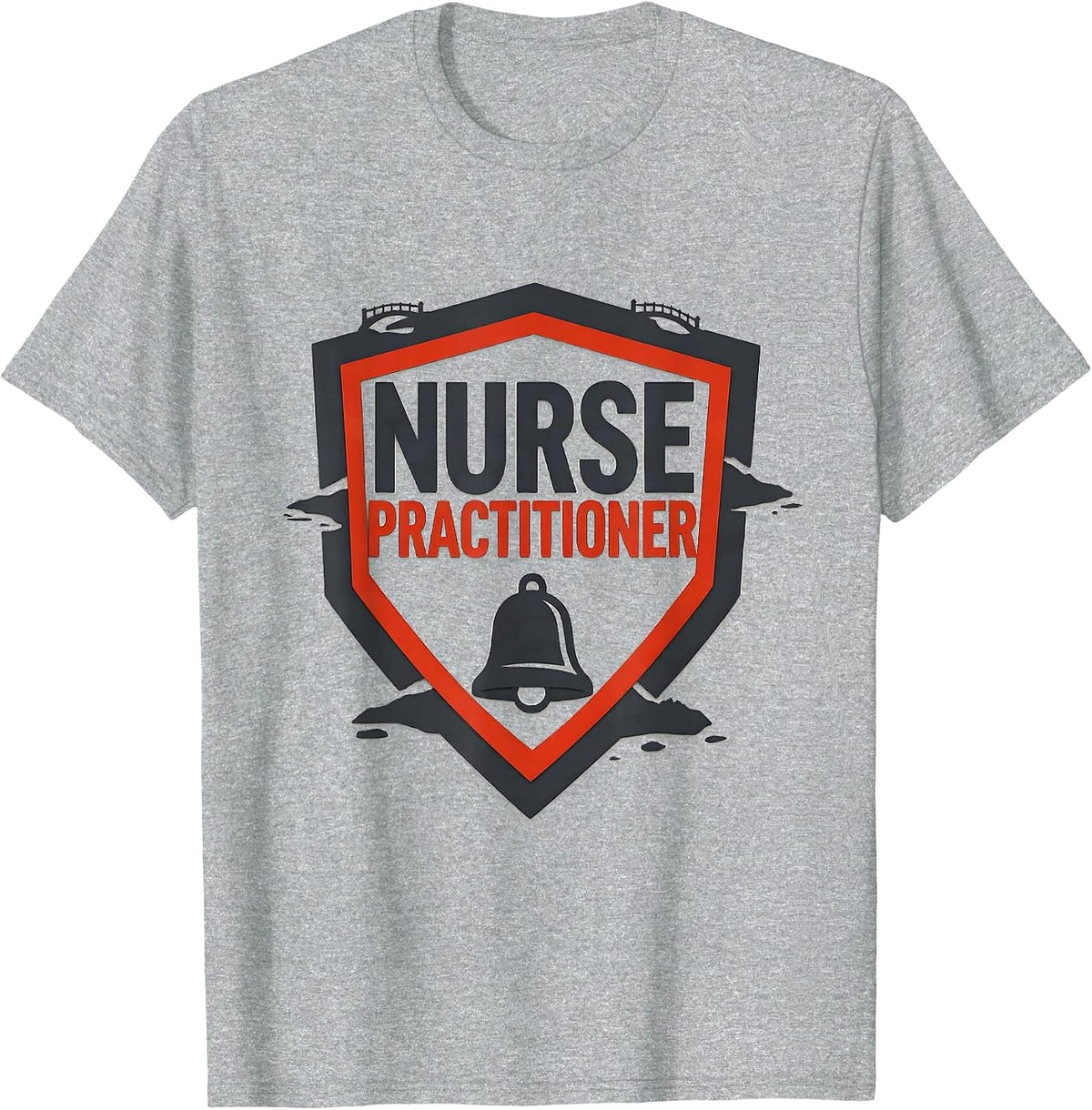 Men's Nurse Practitioner Stencil Graphic Healthcare Professional T-Shirt - Heather Grey