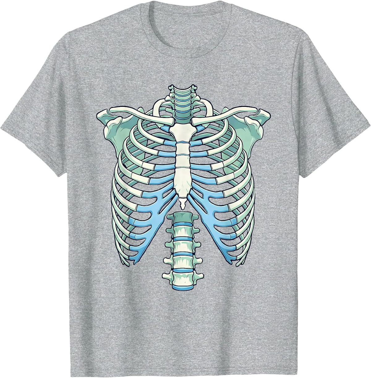 Men's Ribcage X-Ray Glow Radiology Graphic T-Shirt - Heather Grey