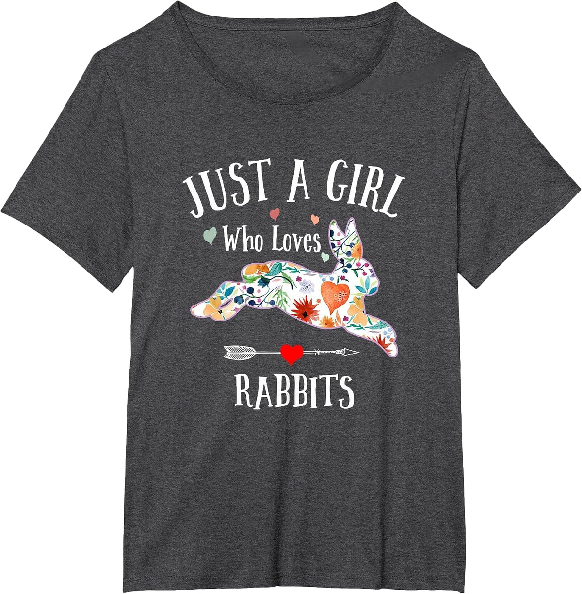 Just a Girl Who Loves Rabbits for Women Girls Teens T-Shirt - Dark Heather Grey