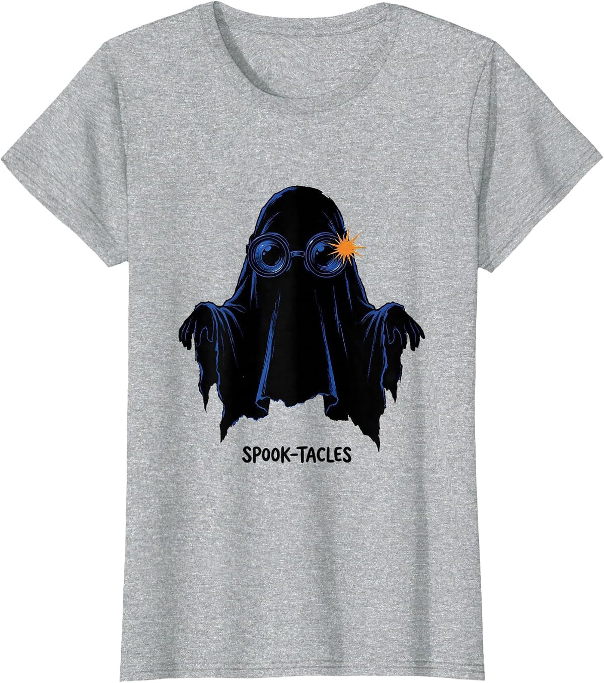 Women's Spook-tacles Cute Ghost Phlebotomist Halloween Occupation T-Shirt - Heather Grey