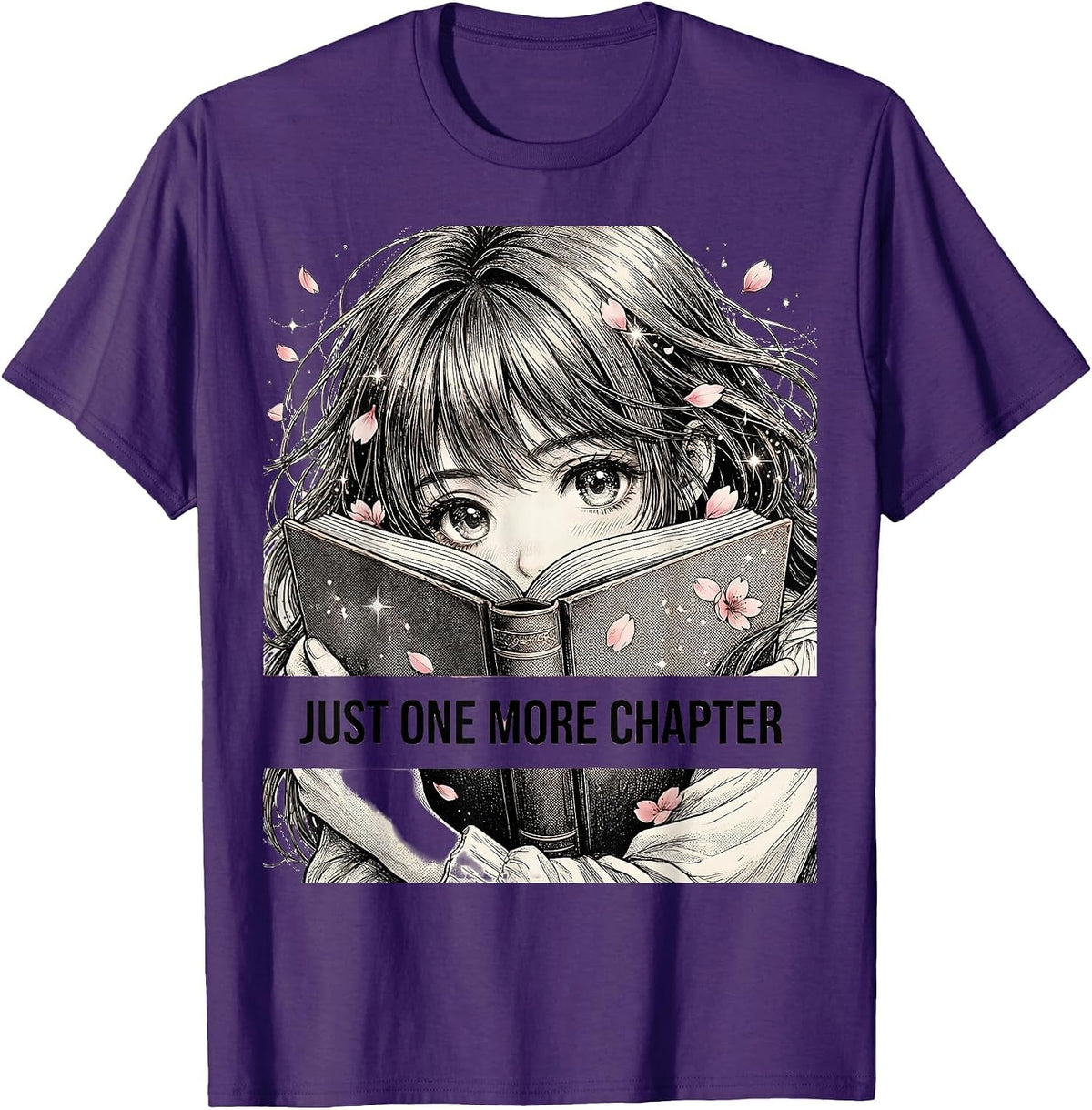 Just One More Chapter Bookish Reader Design T-Shirt - Purple
