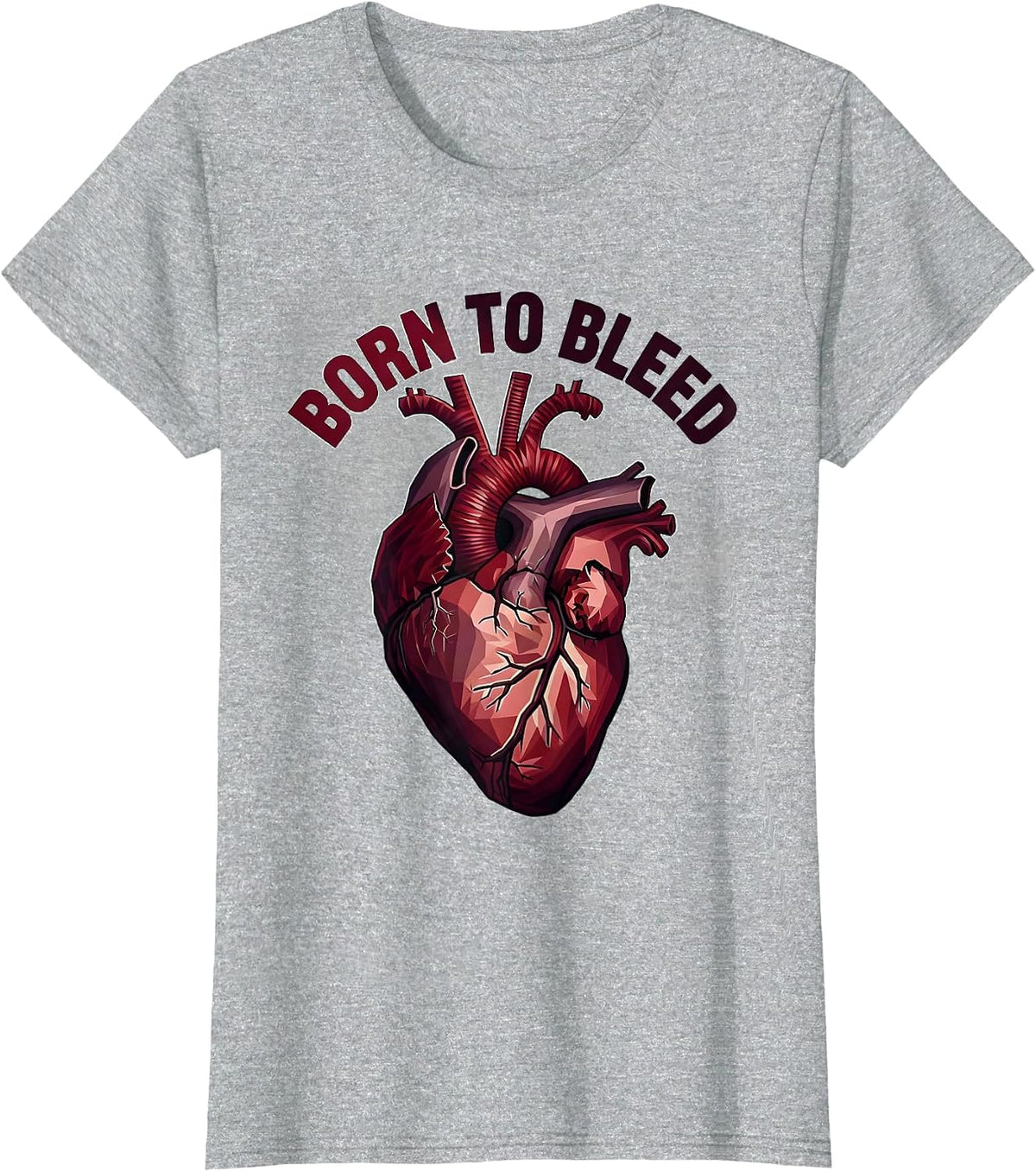 Born to Bleed Bold Bloody Graphic Design T-Shirt - Heather Grey