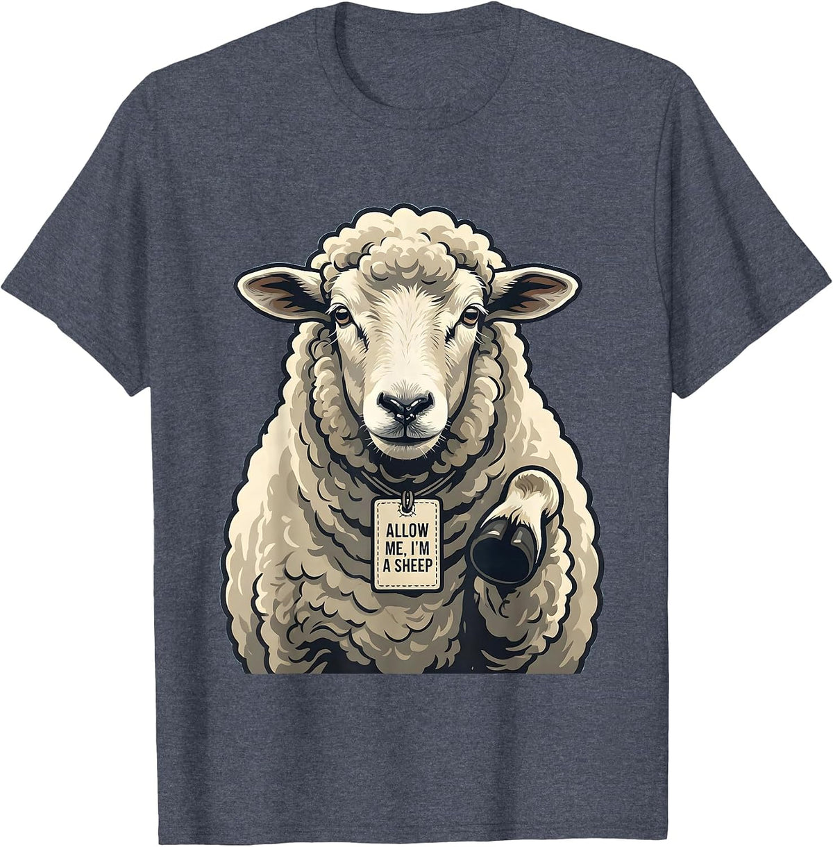 Allow Me, I'm A Sheep Funny Sheep Costume Halloween Party T-Shirt - Heather Blue