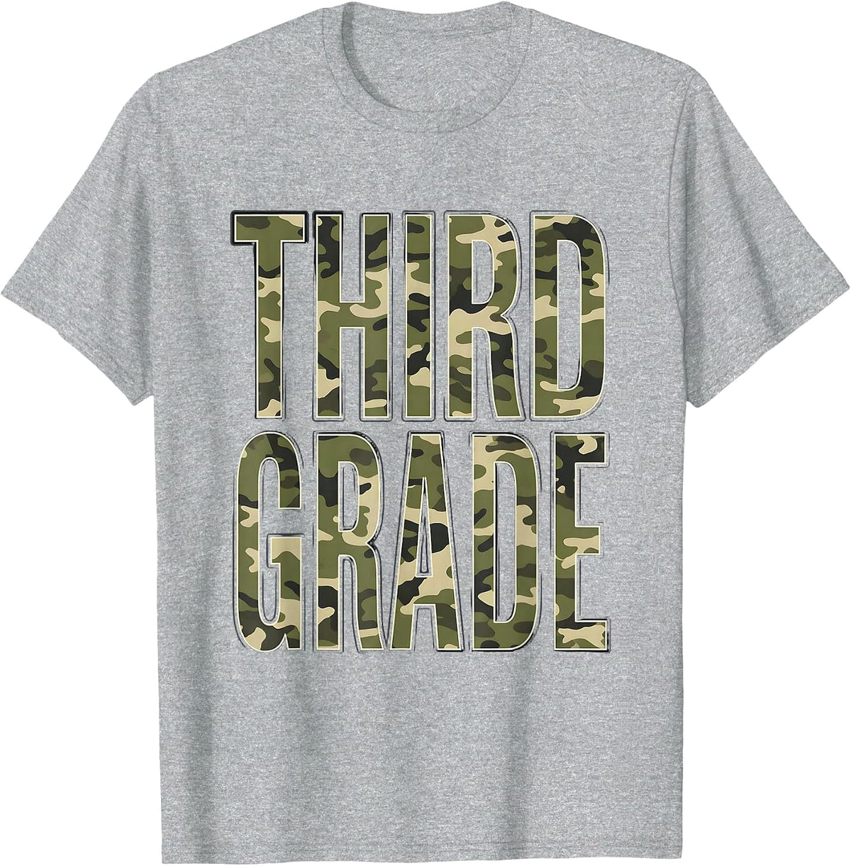Men's Third Grade Camo Back To School Boys Teachers T-Shirt - Heather Grey