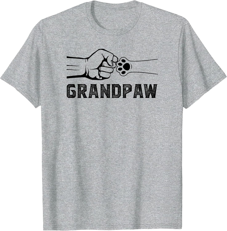 Grandpaw Grandpa Dog Grandpaw Appreciation T-Shirt - Heather Grey