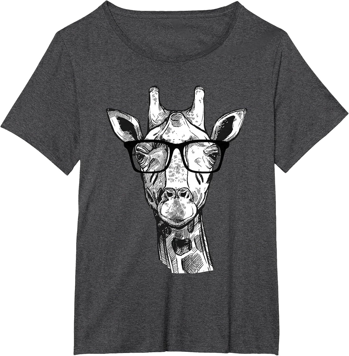 Giraffe Sunglasses - Zoo Animal Lovers Safari Giraffes T-Shirt - Dark Heather Grey