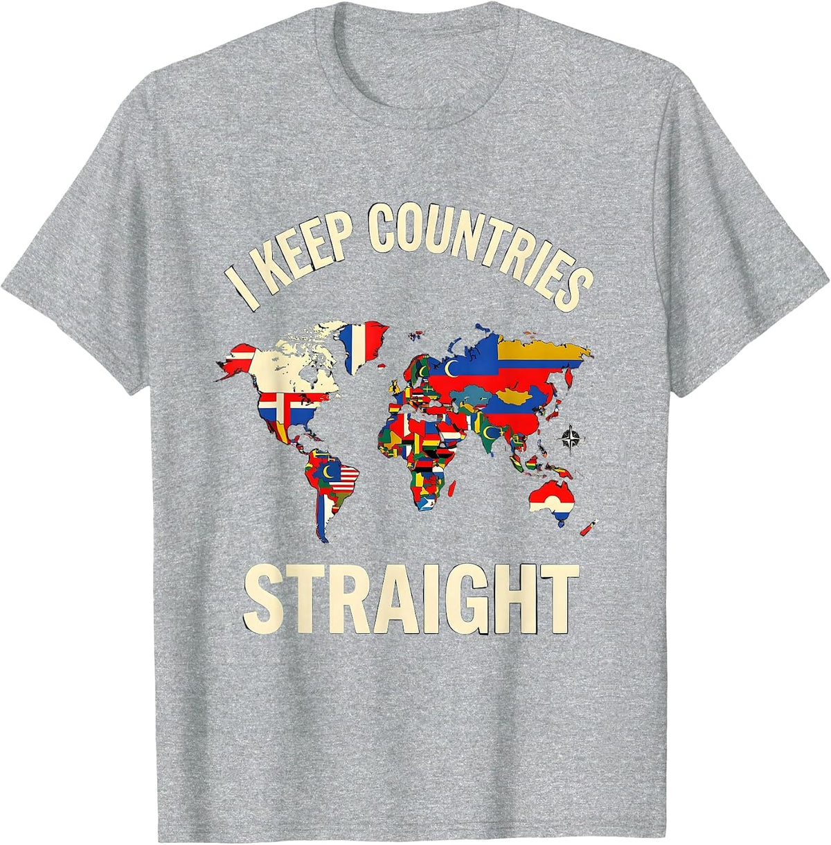Men's I Keep Countries Straight Geography Enthusiast Teacher T-Shirt - Heather Grey
