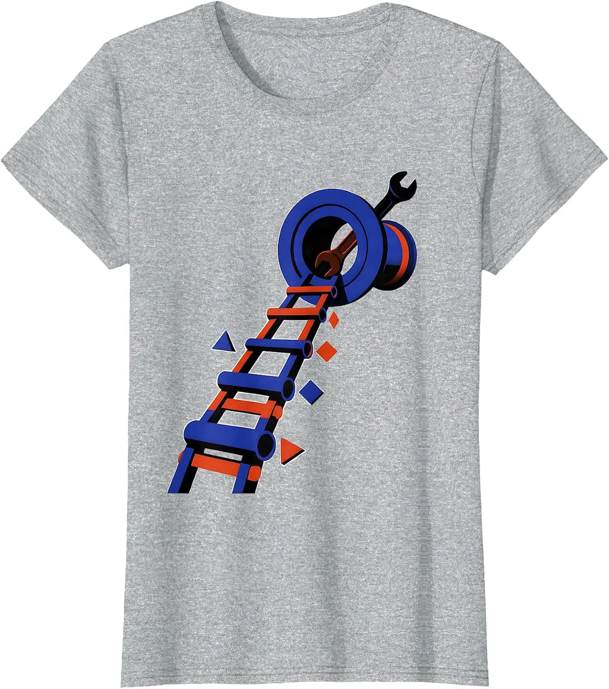 Women's Drain Trap Pipe Wrench Funny Plumber Gift T-Shirt - Heather Grey
