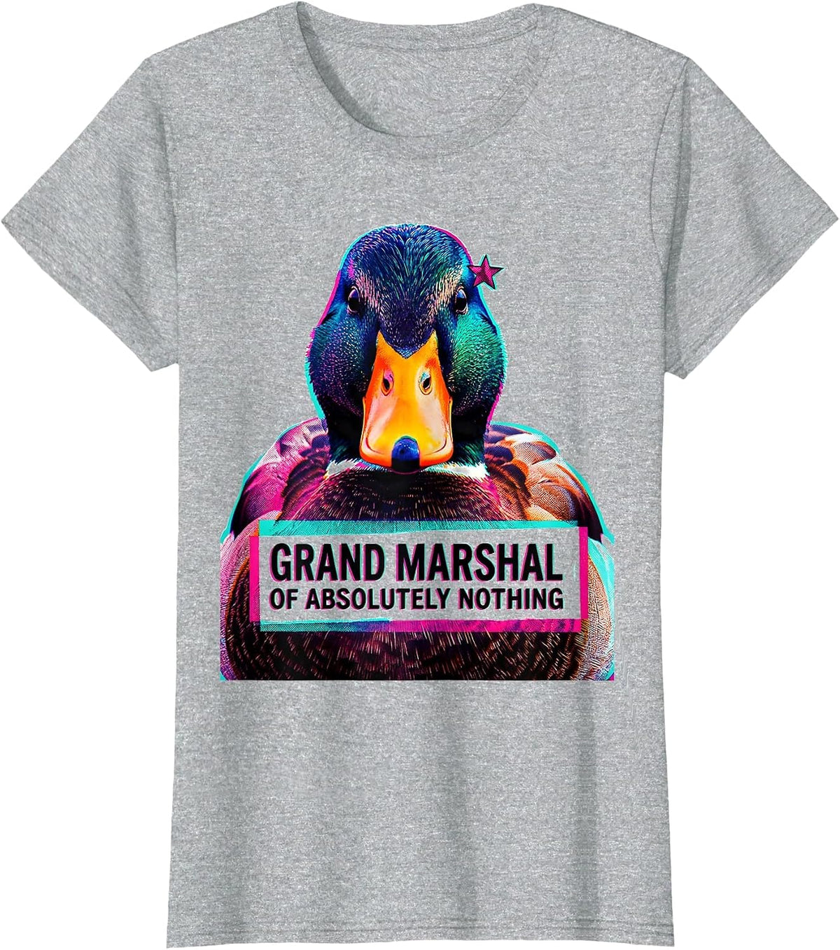 Grand Marshal of Absolutely Nothing Funny Duck Novelty Humor T-Shirt - Heather Grey