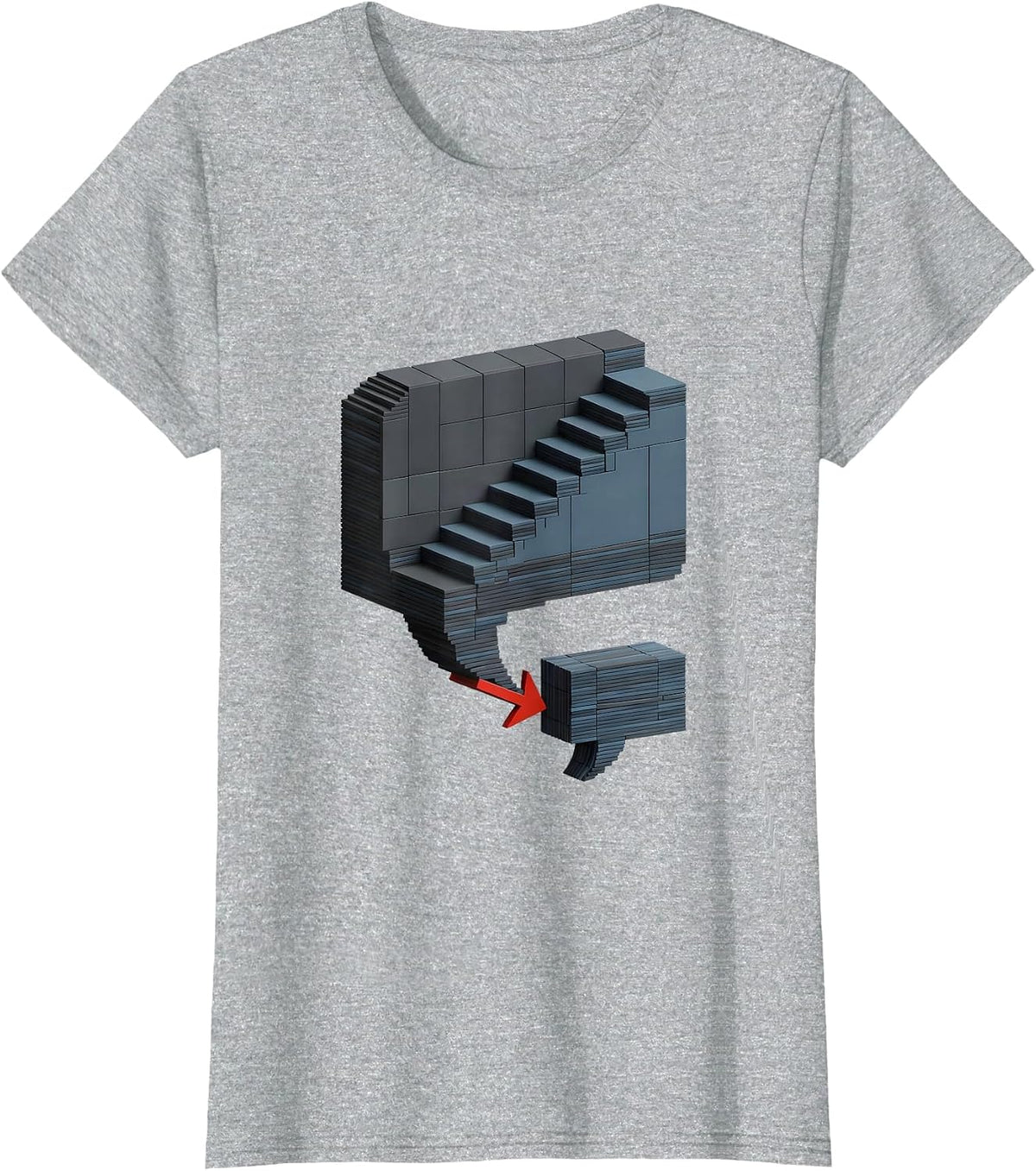 Stepped Speech Bubble AI Humor Tech Meme Enthusiast T-Shirt - Heather Grey