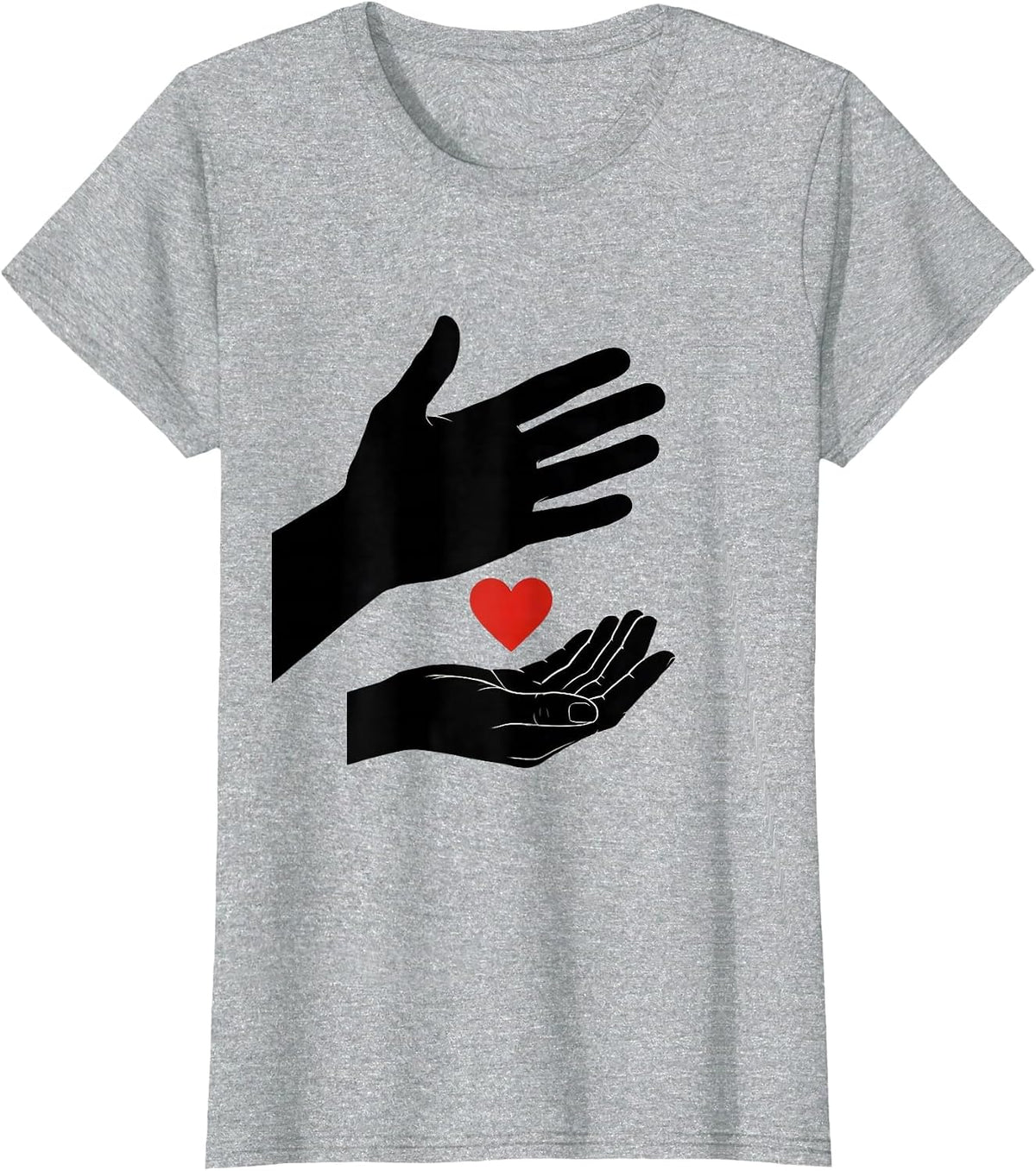Sign Language I Love You Heart Awareness Gift T-Shirt - Heather Grey