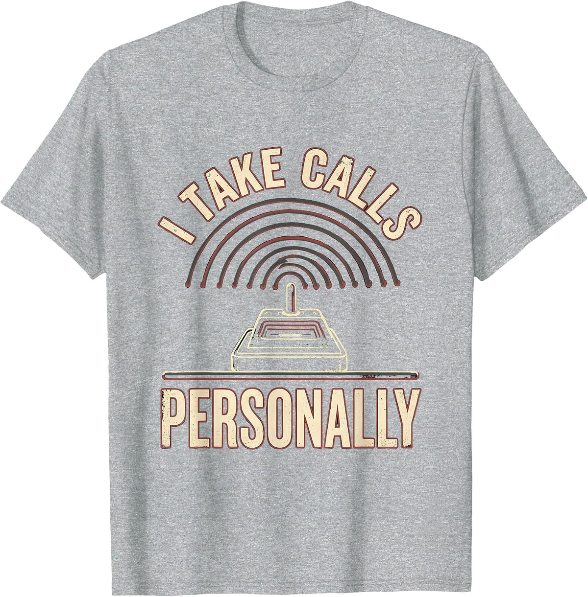 Men's I Take Calls Personally Vintage Ham Radio Operator Funny T-Shirt - Heather Grey