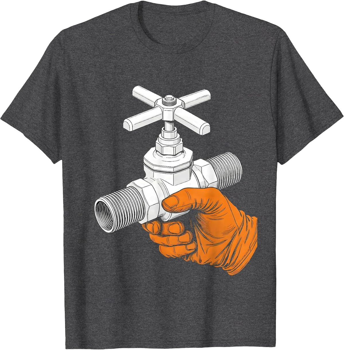 Stopcock Valve Funny Plumber Pipefitter Occupational Humor T-Shirt - Dark Heather Grey