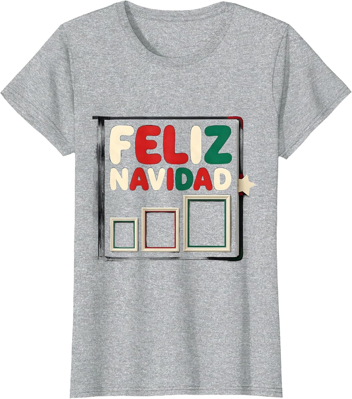 Feliz Navidad Spanish Mexican Family Christmas Matching T-Shirt - Heather Grey