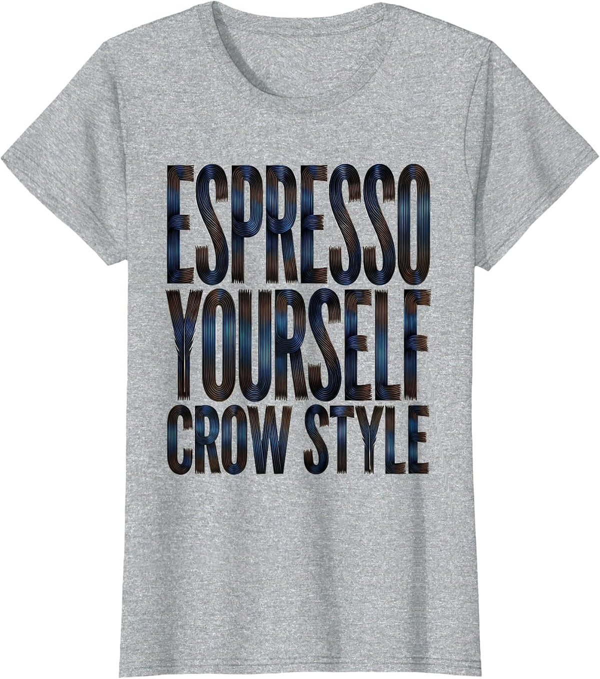 Espresso Yourself Crow Coffee Lover Design T-Shirt - Heather Grey
