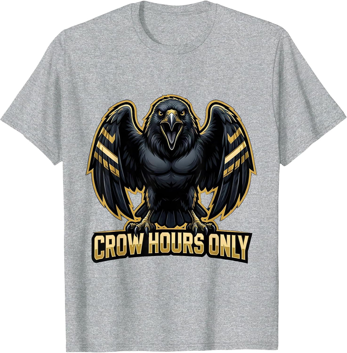 Men's Crow Hours Only Funny Crow Lover Design T-Shirt - Heather Grey