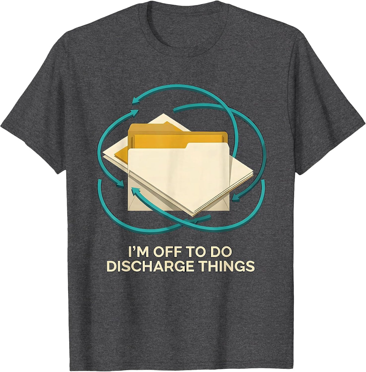 I'm Off To Do Discharge Things Midcentury Modern Social T-Shirt - Dark Heather Grey
