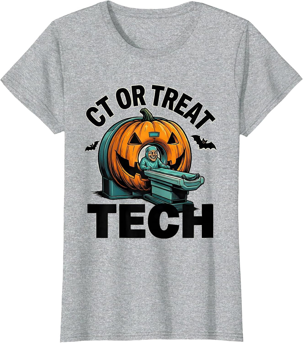 CT Or Treat Tech Funny Radiologic Technologist Halloween T-Shirt - Heather Grey