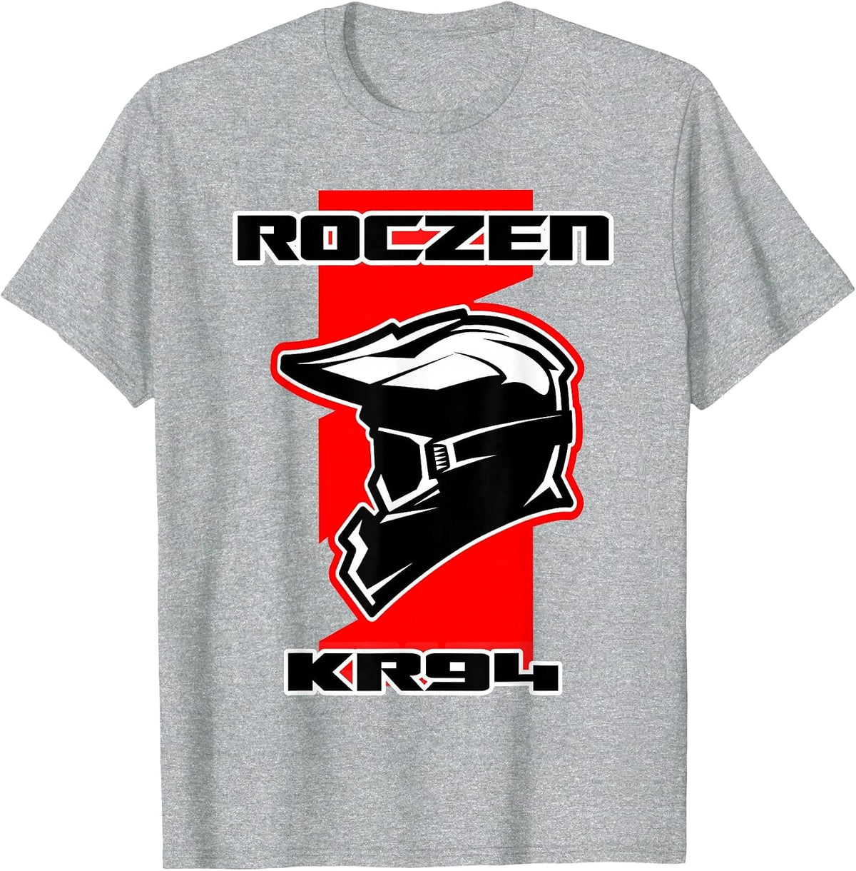 Dirt Bike Racing Red T-Shirt with Helmet and Goggles T-Shirt - Heather Grey