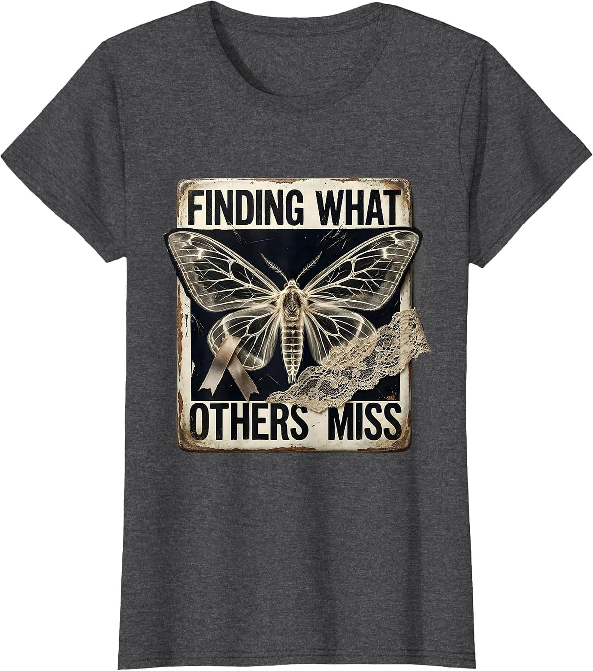 Women's Finding What Others Miss Radiology Design T-Shirt - Dark Heather Grey