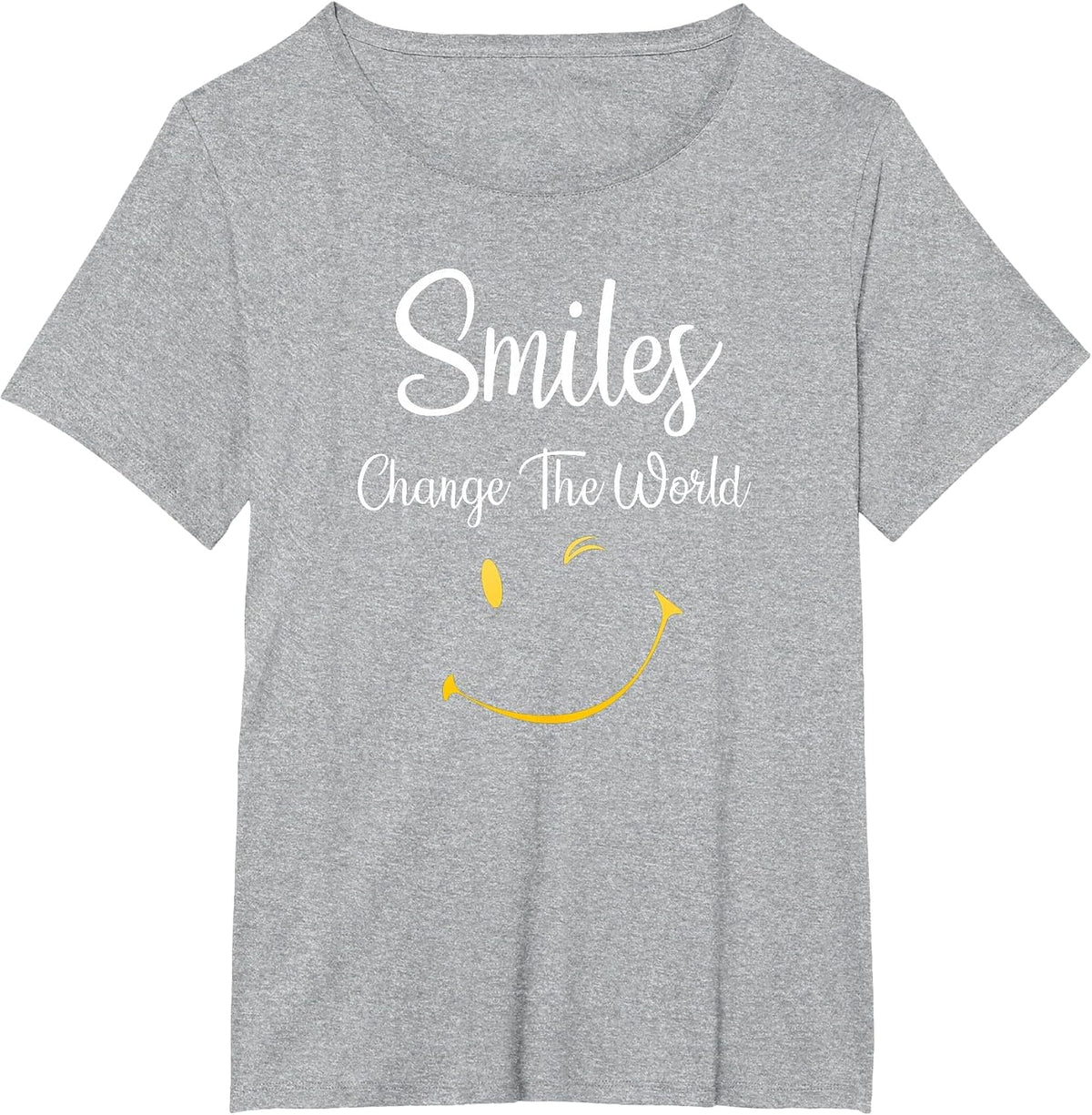 Smiles Change The World T-Shirt - Heather Grey