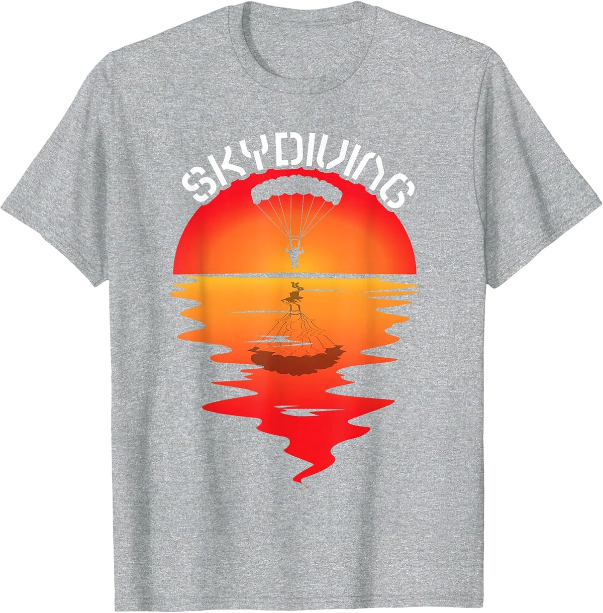 Parachuting Skydiver Vintage Sunset Parachutist Skydiving T-Shirt - Heather Grey