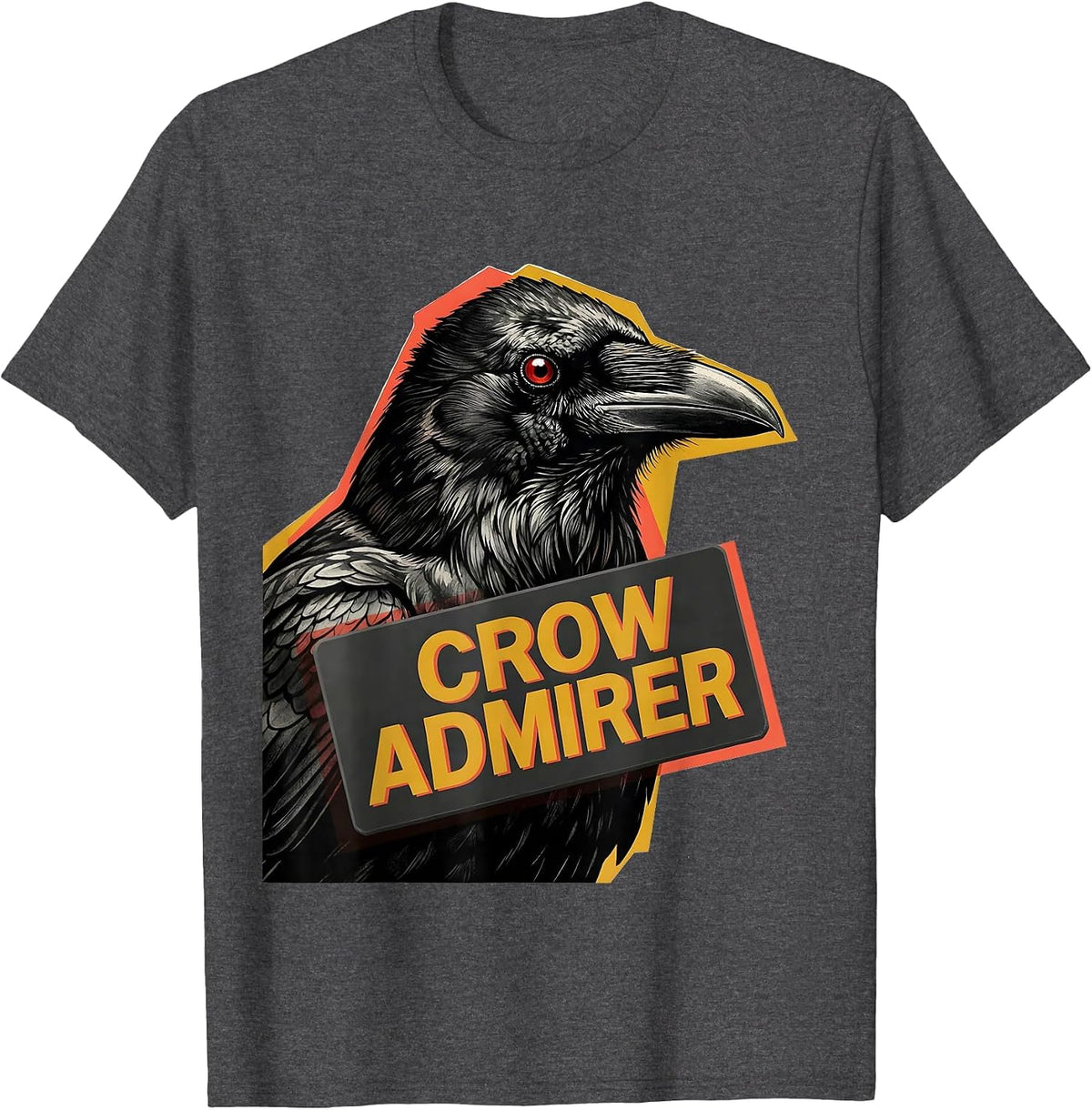 Men's Crow Admirer Gothic Crow Fan Bird Enthusiast Dark Humor T-Shirt - Dark Heather Grey