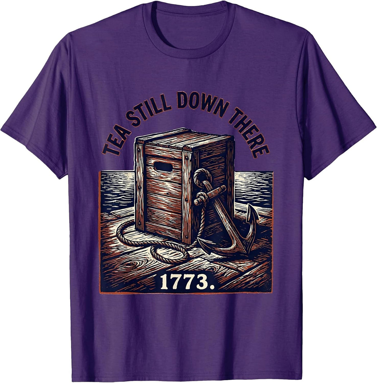 Tea Still Down There, 1773 Funny History Teacher 4th of July T-Shirt - Purple