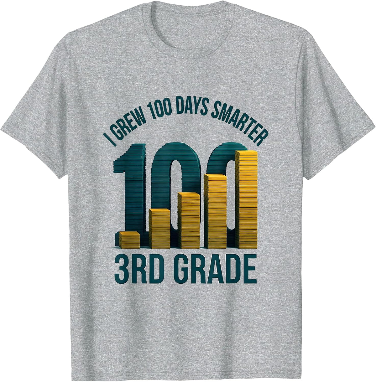 Men's I Grew 100 Days Smarter — 3rd Grade Playful Teacher T-Shirt - Heather Grey
