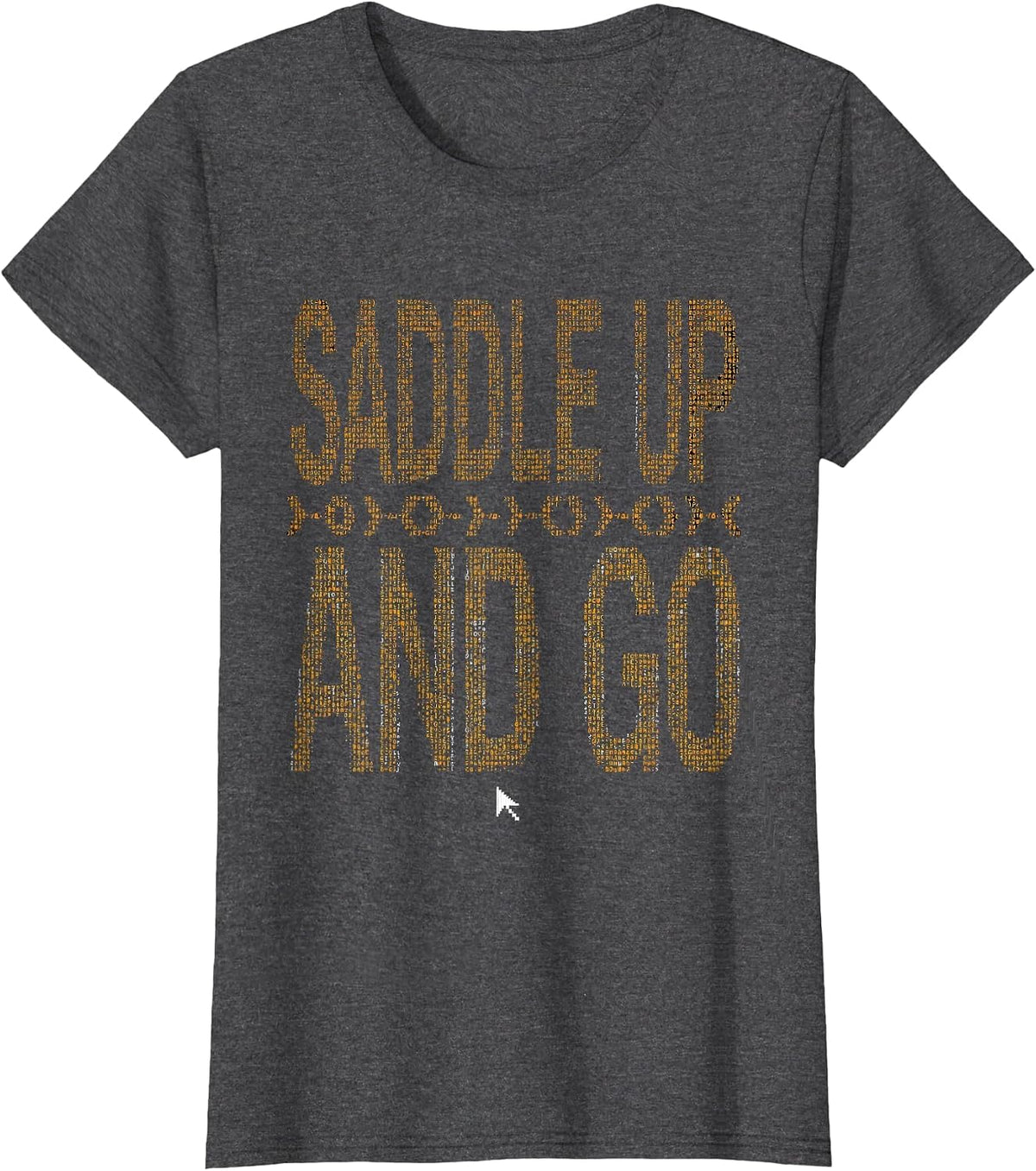 Women's Saddle Up and Go Cycling Bike Rider Design T-Shirt - Dark Heather Grey