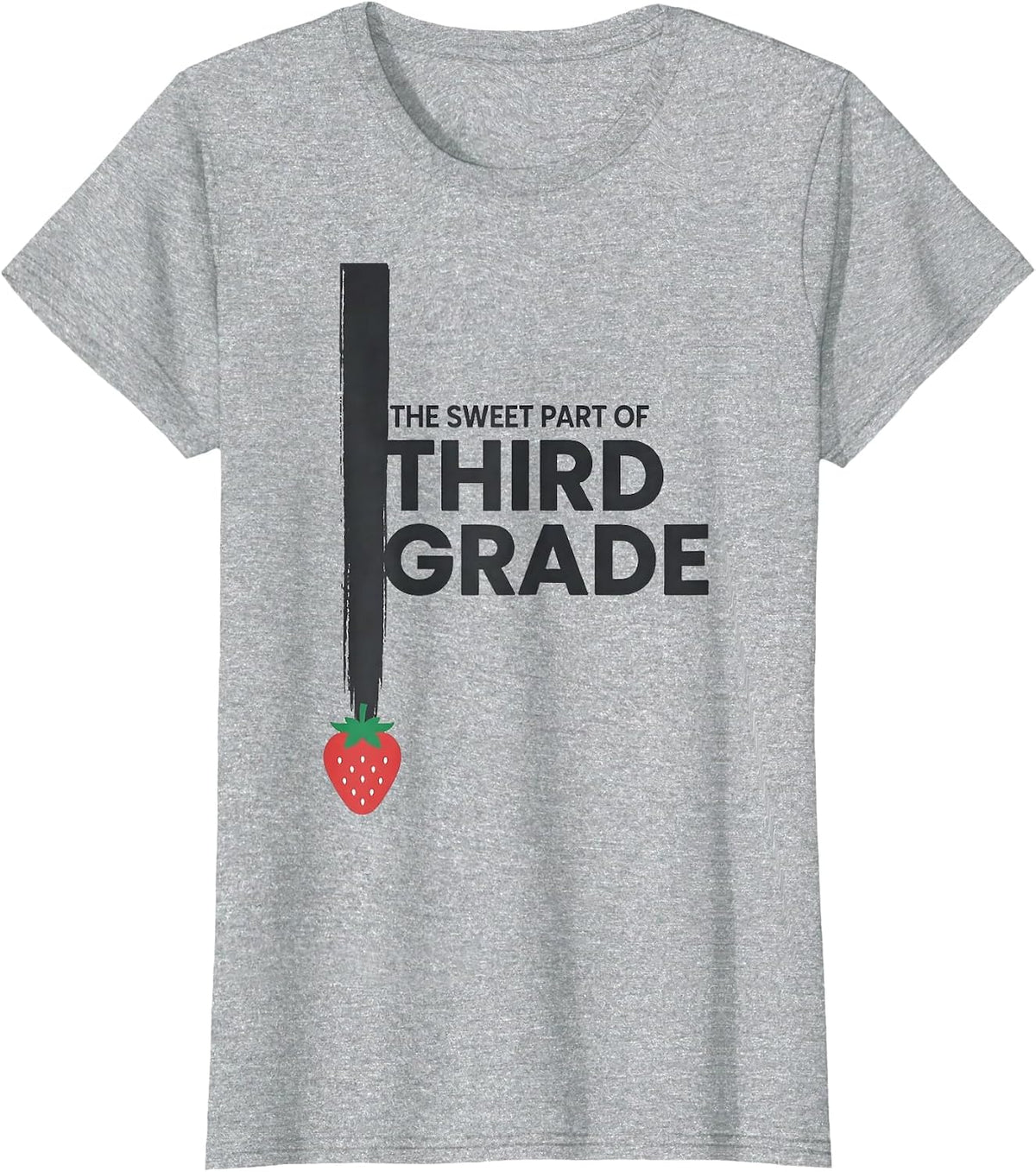 The Sweet Part Of Third Grade Whimsical Teacher Back T-Shirt - Heather Grey
