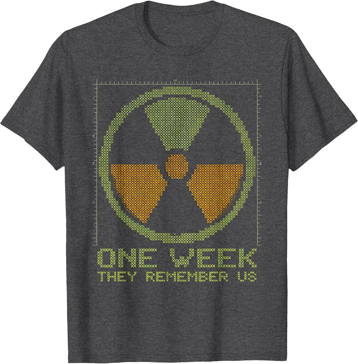 One Week They Remember Us Retro Rad Tech Week T-Shirt - Dark Heather Grey