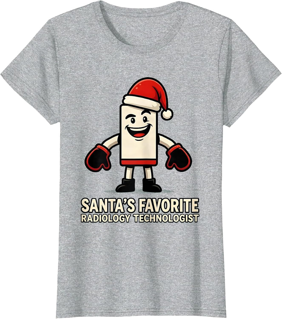 Women's Santa's Favorite Radiology Technologist Funny T-Shirt - Heather Grey