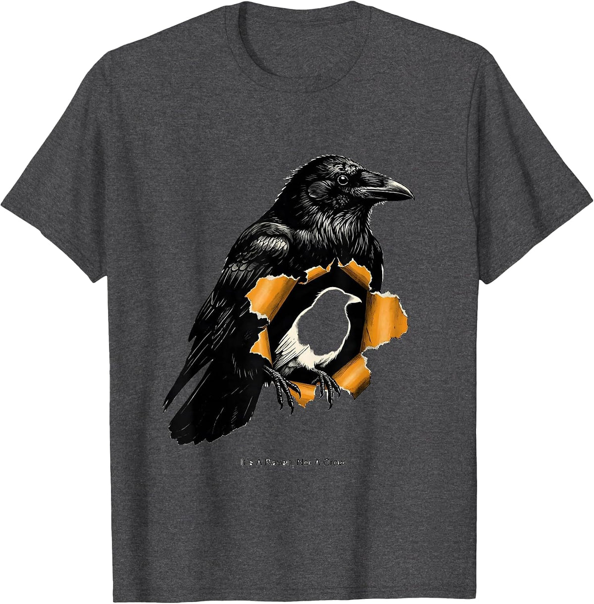 It's A Raven Not A Crow Dark Humor Bird Lover Gift T-Shirt - Dark Heather Grey