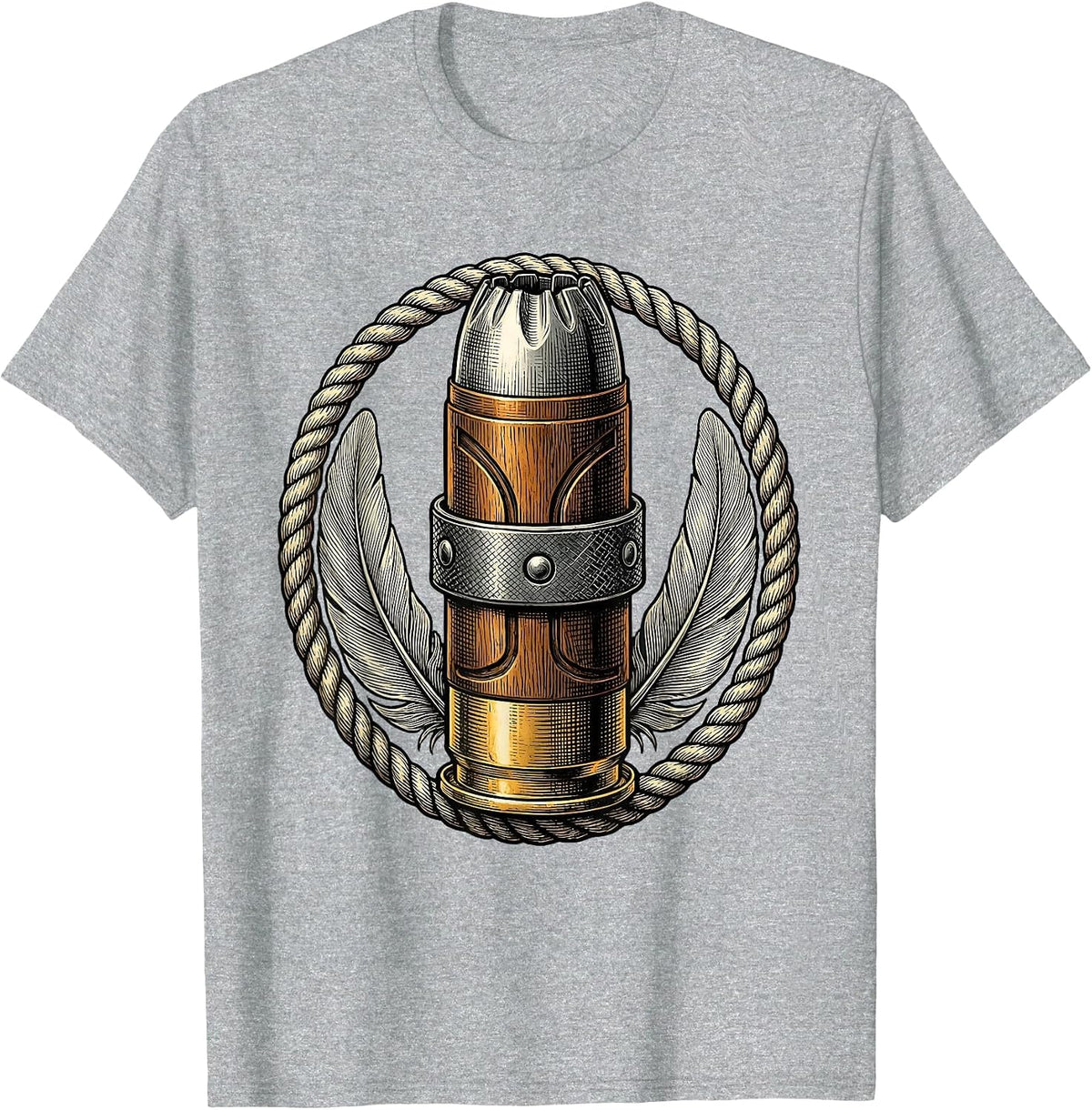 Men's Duck Band Shotgun Shell Hunting Graphic T-Shirt - Heather Grey