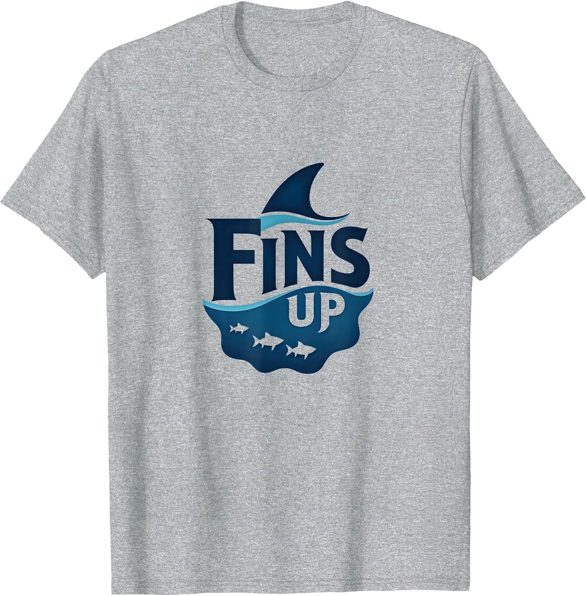 Fins Up: Ocean Adventure for Shark Enthusiasts T-Shirt - Heather Grey