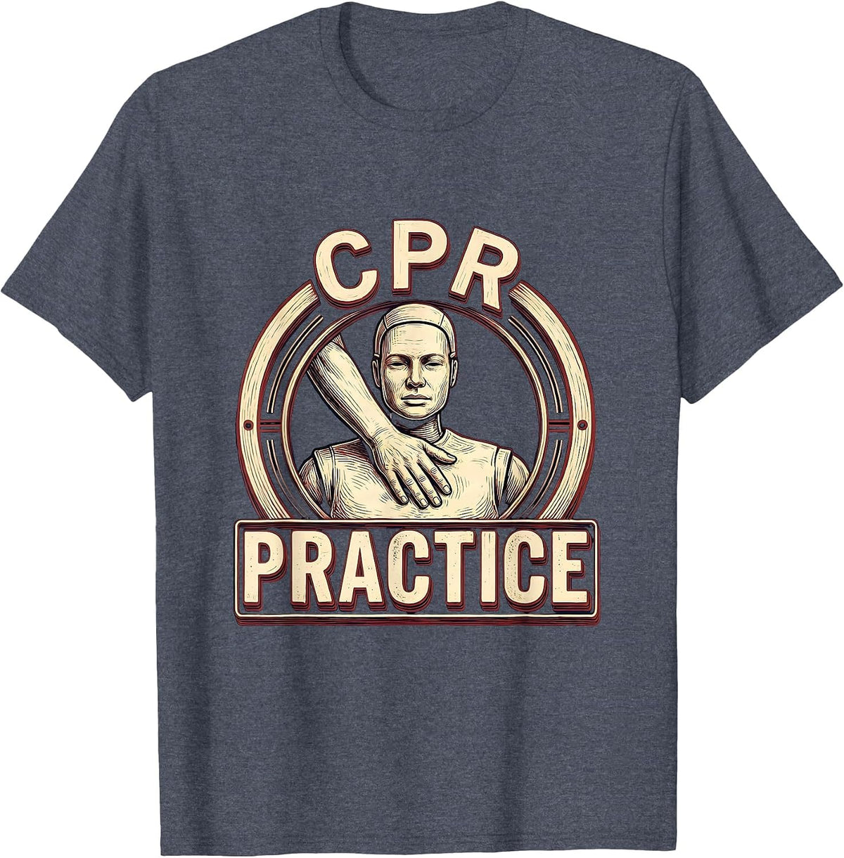CPR Training Mannequin Head Funny EMT Paramedic Gift T-Shirt - Heather Blue