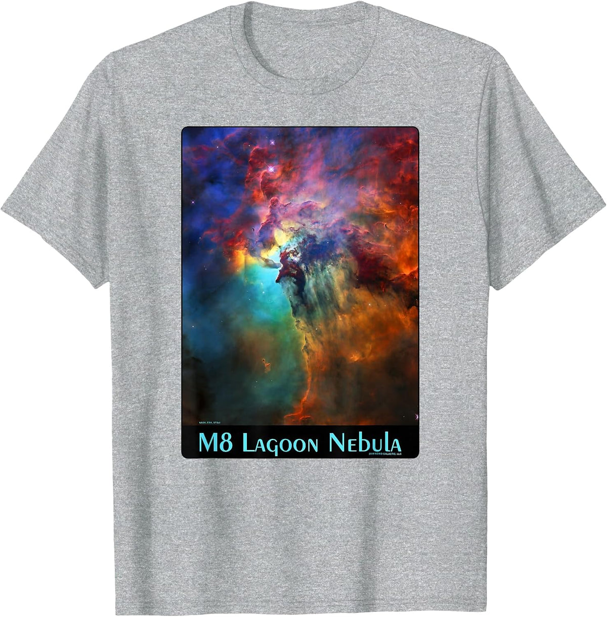 M8 Lagoon Nebula Messier Object 8 Space Astronomy Science T-Shirt - Heather Grey