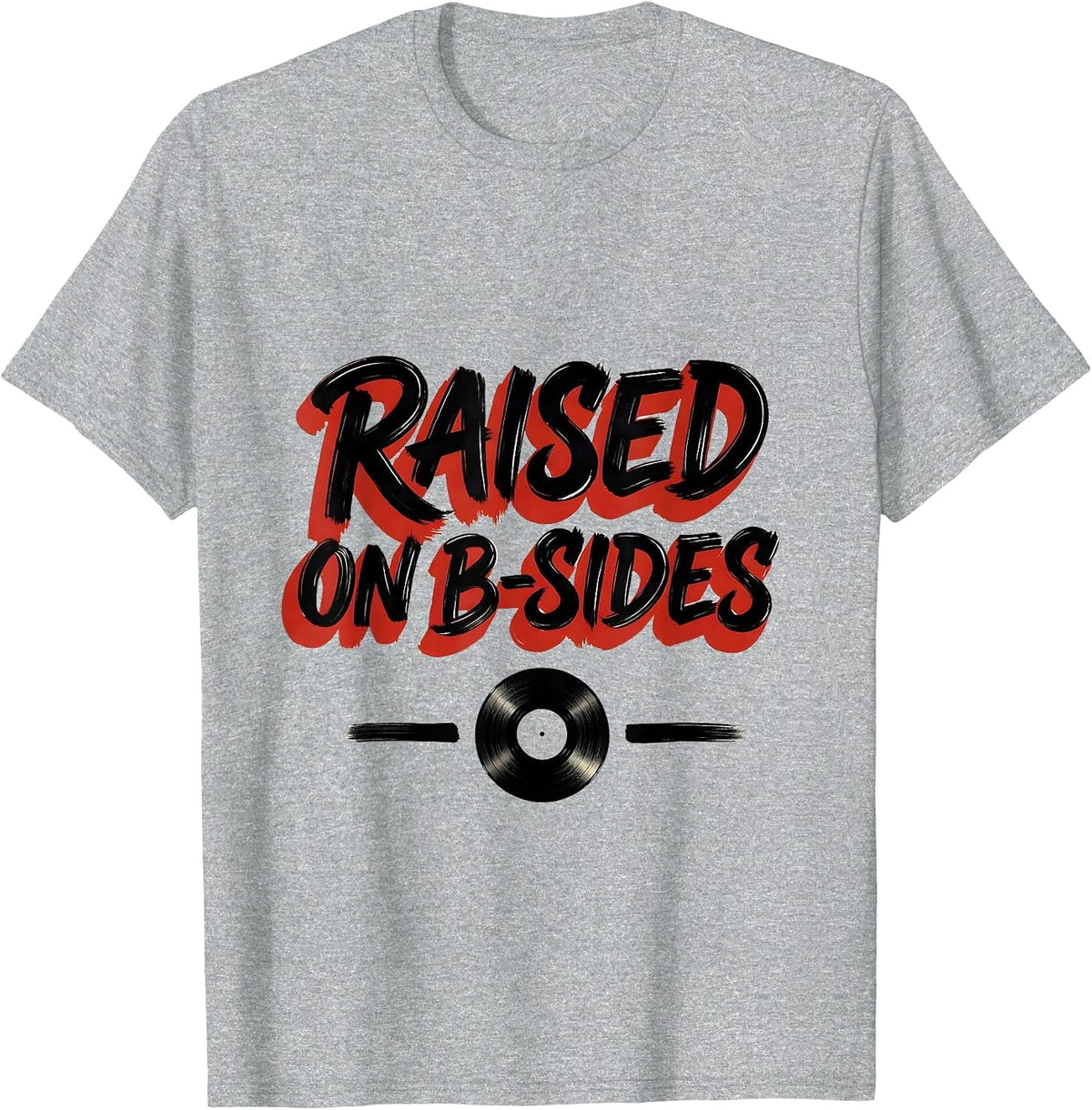 Men's Raised On B-Sides Vintage 90s Hip-Hop Rap Lyric Nostalgia T-Shirt - Heather Grey