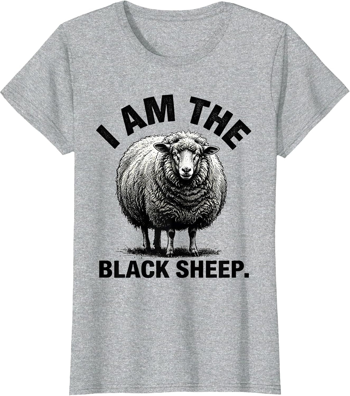 I Am The Black Sheep Funny Faith Outsider Identity T-Shirt - Heather Grey