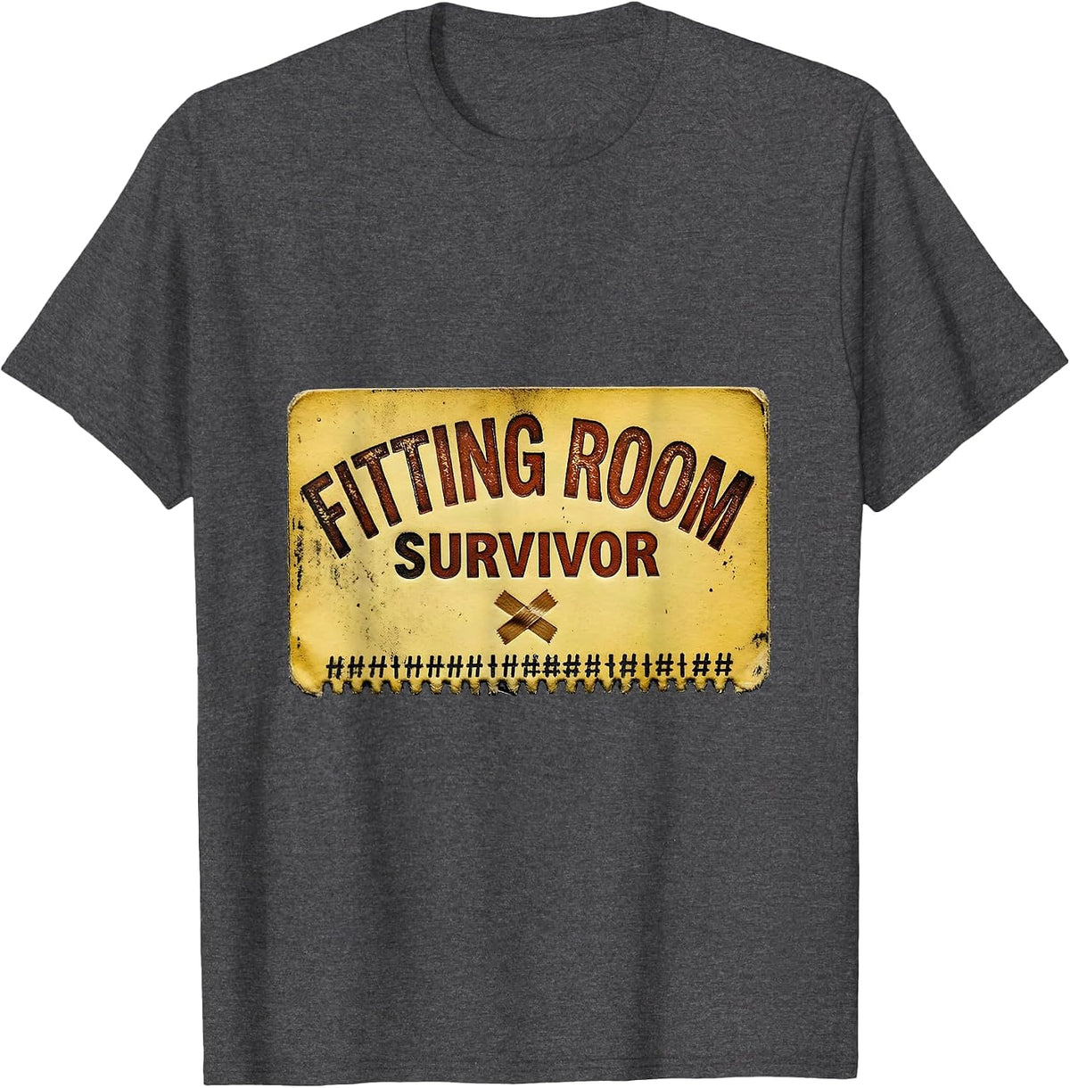 Fitting Room Survivor Vintage Funny Theatre Kid Musical T-Shirt - Dark Heather Grey