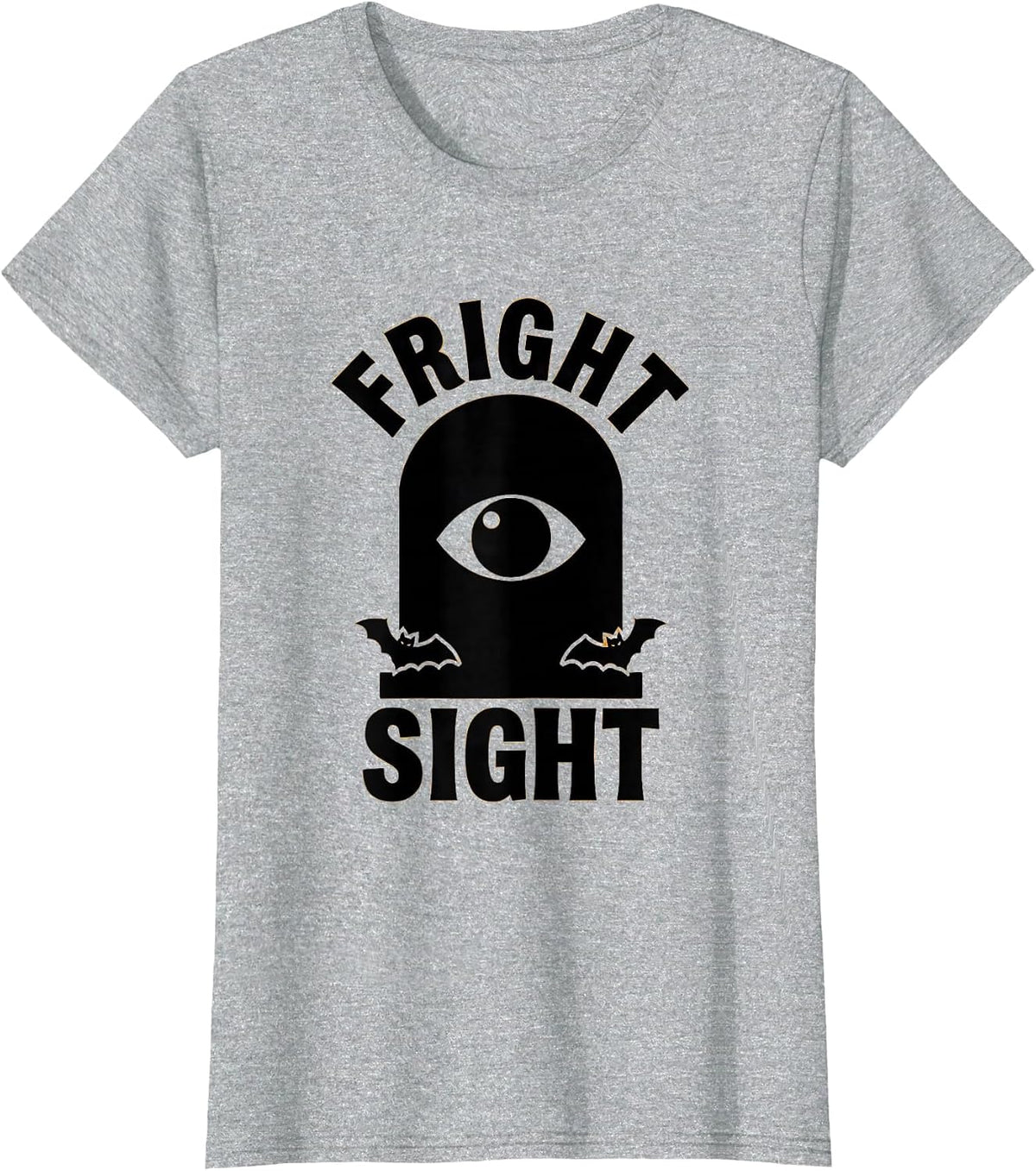 Fright Sight Silhouette Halloween Optometrist Eye Doctor T-Shirt - Heather Grey