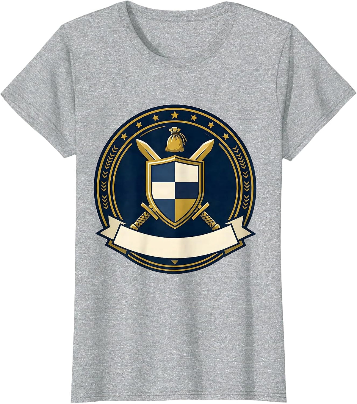 Climbing Shield Crest Emblem Rock Climber Bouldering Humor T-Shirt - Heather Grey